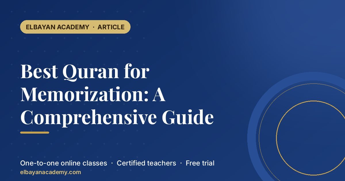 Best Quran for Memorization: A Comprehensive Guide