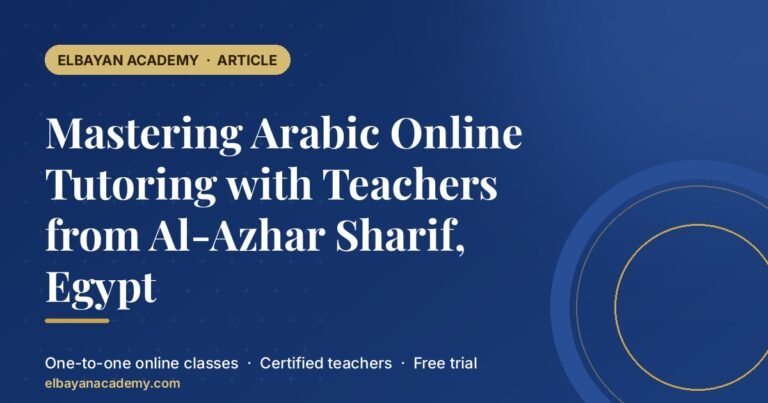Mastering Arabic Online Tutoring with Teachers from Al-Azhar Sharif, Egypt