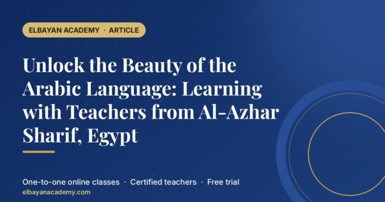 Unlock the Beauty of the Arabic Language: Learning with Teachers from Al-Azhar Sharif, Egypt