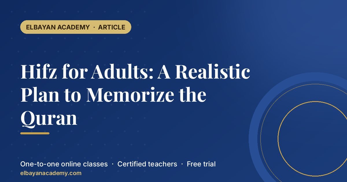 Hifz for Adults: A Realistic Plan to Memorize the Quran