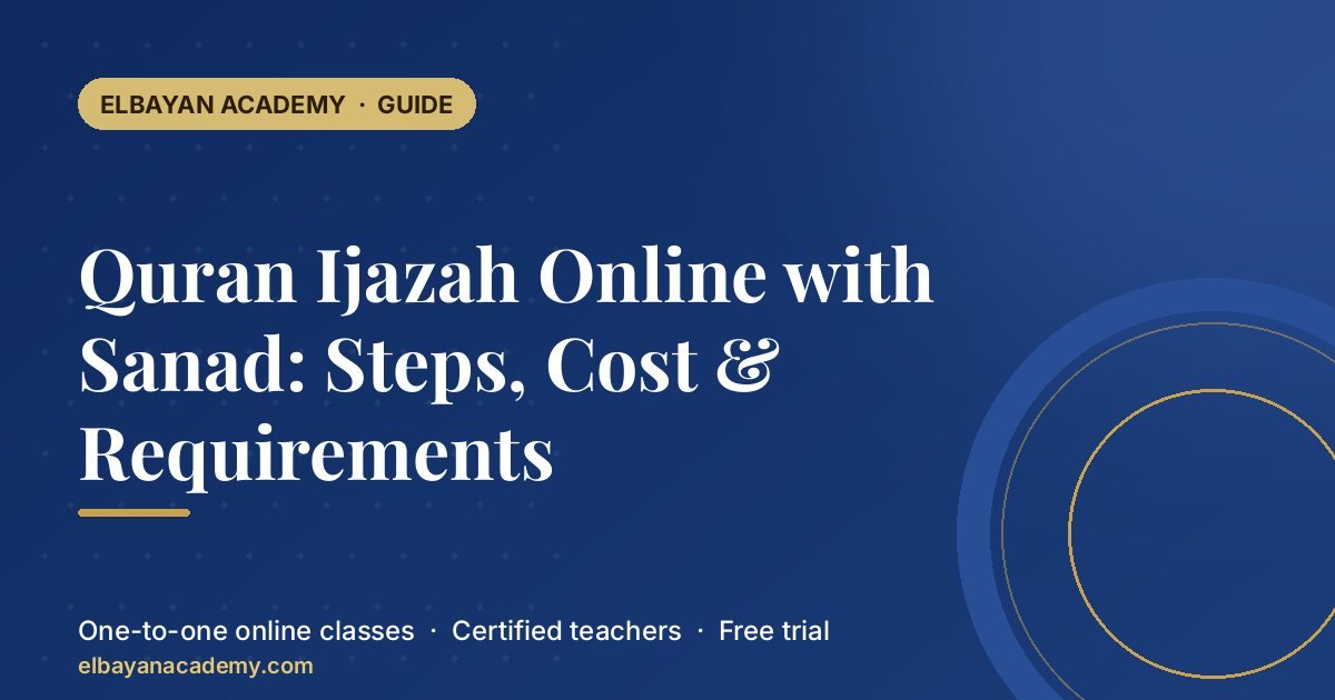 Ijaza de Coran en ligne avec Sanad : étapes, coût et conditions